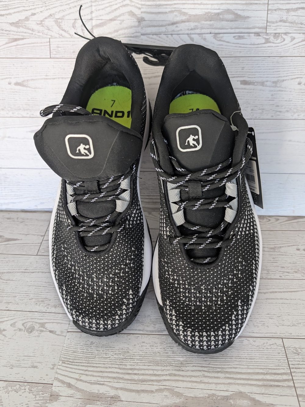AND1 Men’s Black & White Knit Athletic Shoes